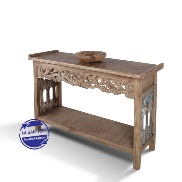 JAVA WOOD CONSOLE WITH CARVING