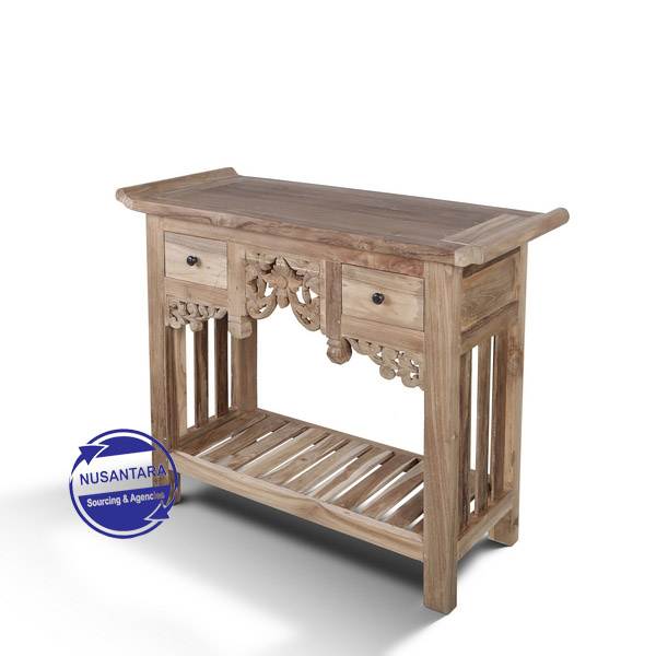 BALINESE CARVING CONSOLE 2 DRAWER